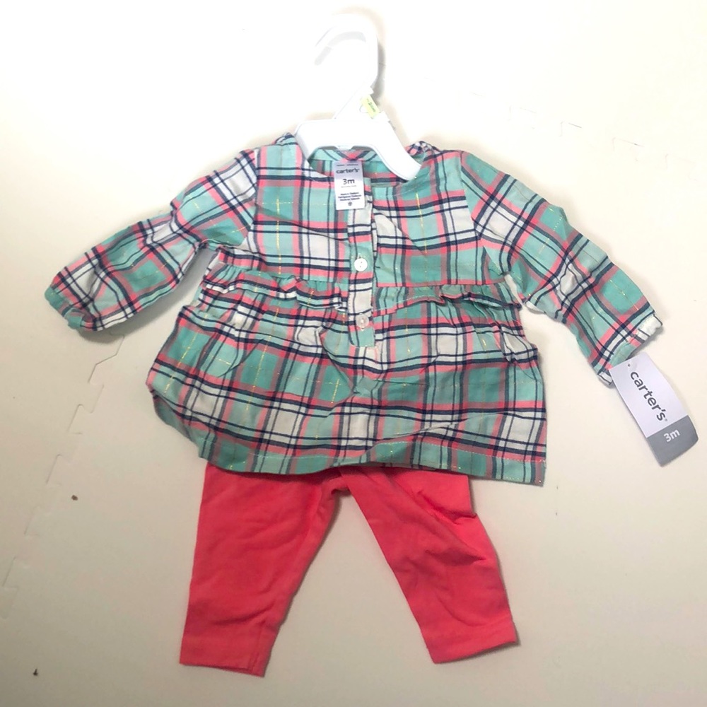 NWT 3M Carter’s two piece plaid outfit